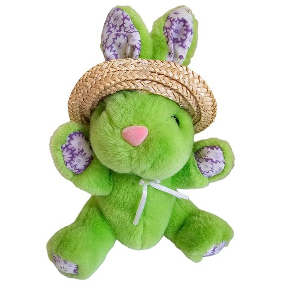Unbranded | Toys | Green Bunny Rabbit Plush Stuffed Animal Straw Hat ...